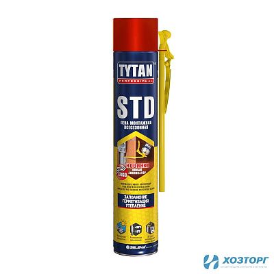 Пена монтажная TYTAN Professional STD ЭРГО всесезонная 750 мл, 16401 (1/12)