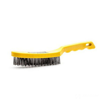  Щетка металлическая с пластиковой ручкой 4-рядная ВАРЯГ (12/120)