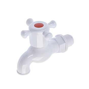 Кран водоразборный 1/2" (пластик) крестовая ручка усиленный 10668155 (1/300)