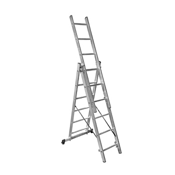 Лестница алюминиевая трёхсекционная 6 ступеней,  СИЛАЧ 3*6, 1,74/2,71/3,46 м (1/1)