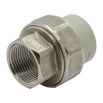 Муфта комбинированная разъёмная вн.рез. 25х 3/4" WALTON master серый (10/160)