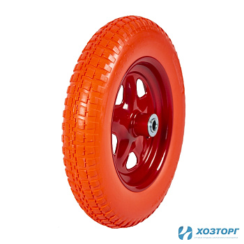 Колесо к тачке ПОЛИУРЕТАНОВОЕ  3.00-8 ,16мм ПОЛЕСАД (5/90)