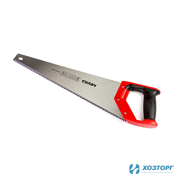  Ножовка по дереву 500мм,  5 TPI, крупный калёный зуб, быстрый рез поперек волокон, 3D-заточка, 2х комп рук-ка СИЛАЧ (12/48)