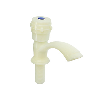 Кран на одну воду с коротким изливом (пластик) Цвет рисовый 1/2" 5541241 (1/100)