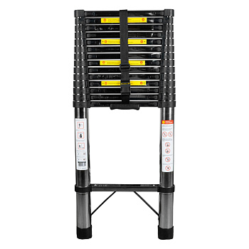 Телескопическая лестница из нержавеющей стали ПОЛЕСАД Комфорт 5,9 м, масса 17,4 кг, нагрузка до 150 кг,15 ступеней (1/1)