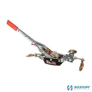 Лебёдка ручная рычажная 4000кг, 3 м, металлический трос 737-059 (1/4)