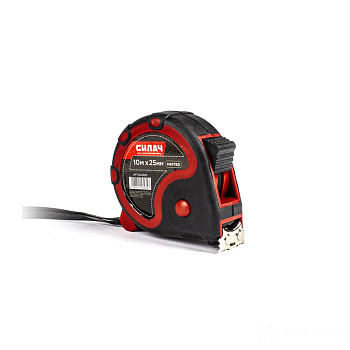 Рулетка 10м х 25мм, СИЛАЧ Мастер 3 фиксатора, магнитная (6/60)