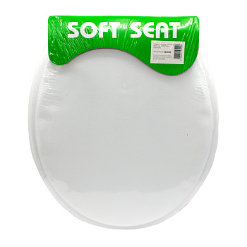 Сиденье для унитаза мягкое ЭЛЕГАН (белое) (1/192)