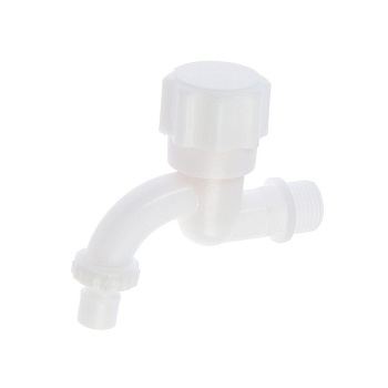 Кран водоразборный 1/2" со штуцером (пластик) круглая ручка кран букса 5541252 (1/300)