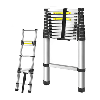 Телескопическая лестница GRASSMAN 3,2 м, масса 7,8 кг, нагрузка до 150 кг,11 ступеней (1/1)