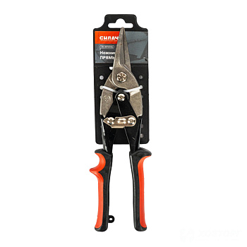 Ножницы по металлу 240мм, прямые, двухкомпонентные ручки, сталь до 1,2 мм, СИЛАЧ (6/60)